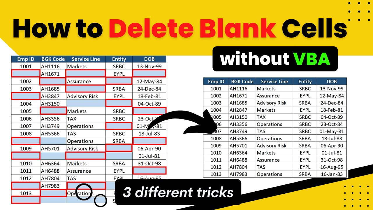 How to delete blank rows in excel | how to remove blank rows in excel | Data Cleaning in Excel