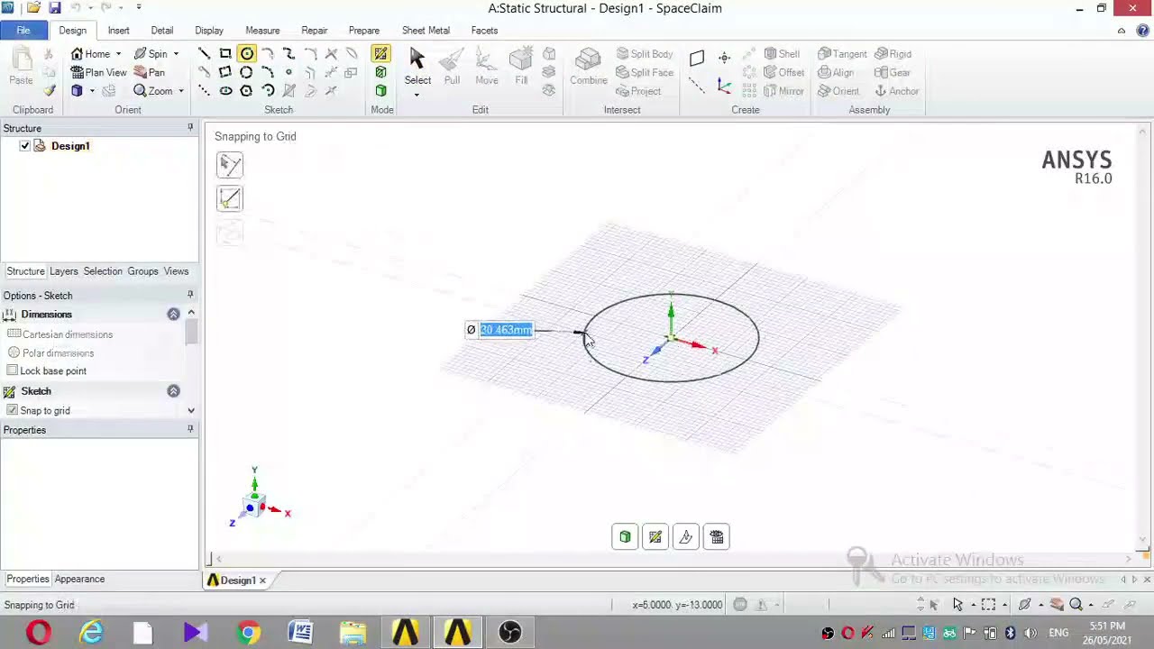 Creating a Geometry Using ANSYS Spaceclaim of Nozzle and shell junction