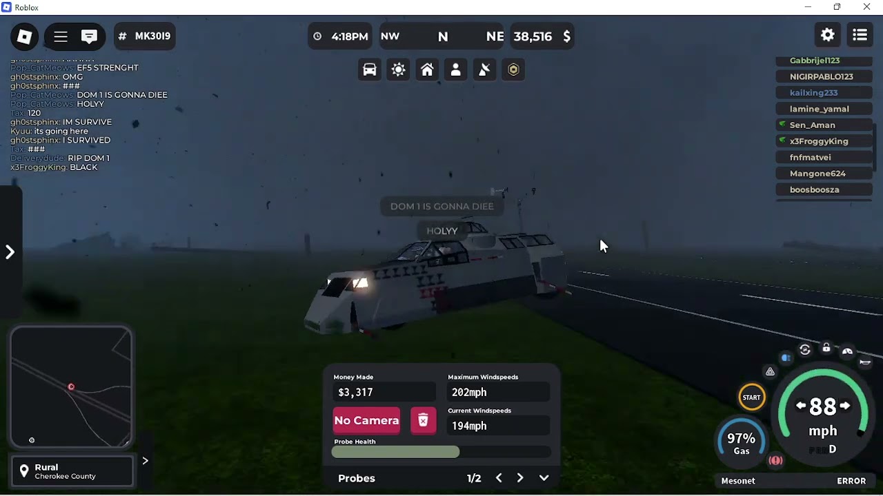 DOM 1 vs TIV 1 (EF5 windspeed)