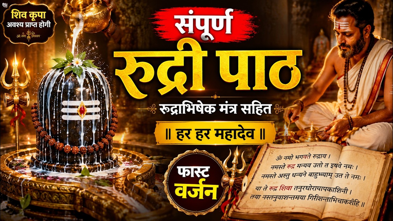 सम्पूर्ण रुद्री पाठ ।Complete Rudri Path With Lyrics । सभी मनोकामनाएं पूरी करने वाला रुद्री पाठ।