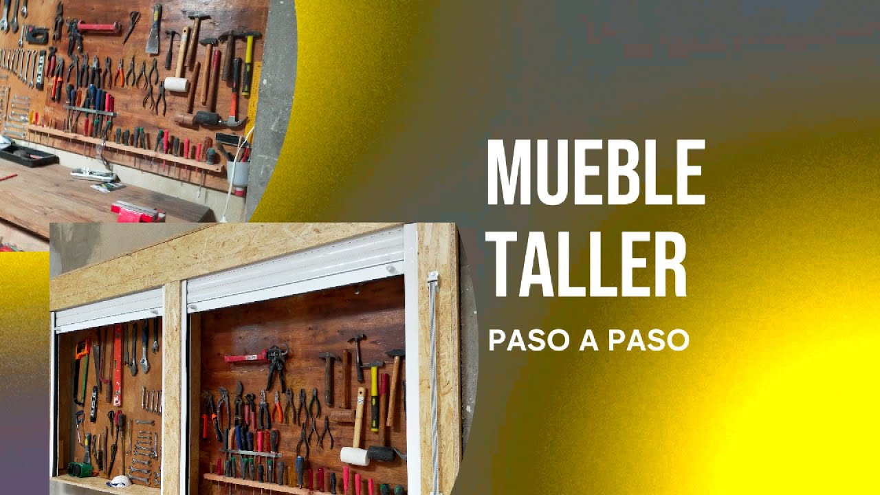 Mueble tablero osb y persianas para guardar herramienta. #diy #bricolaje #herramientas #taller