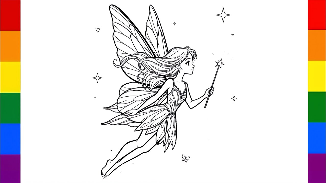 Beautiful Fairy girl drawing for kids and toddlers| Easy drawings for kids 