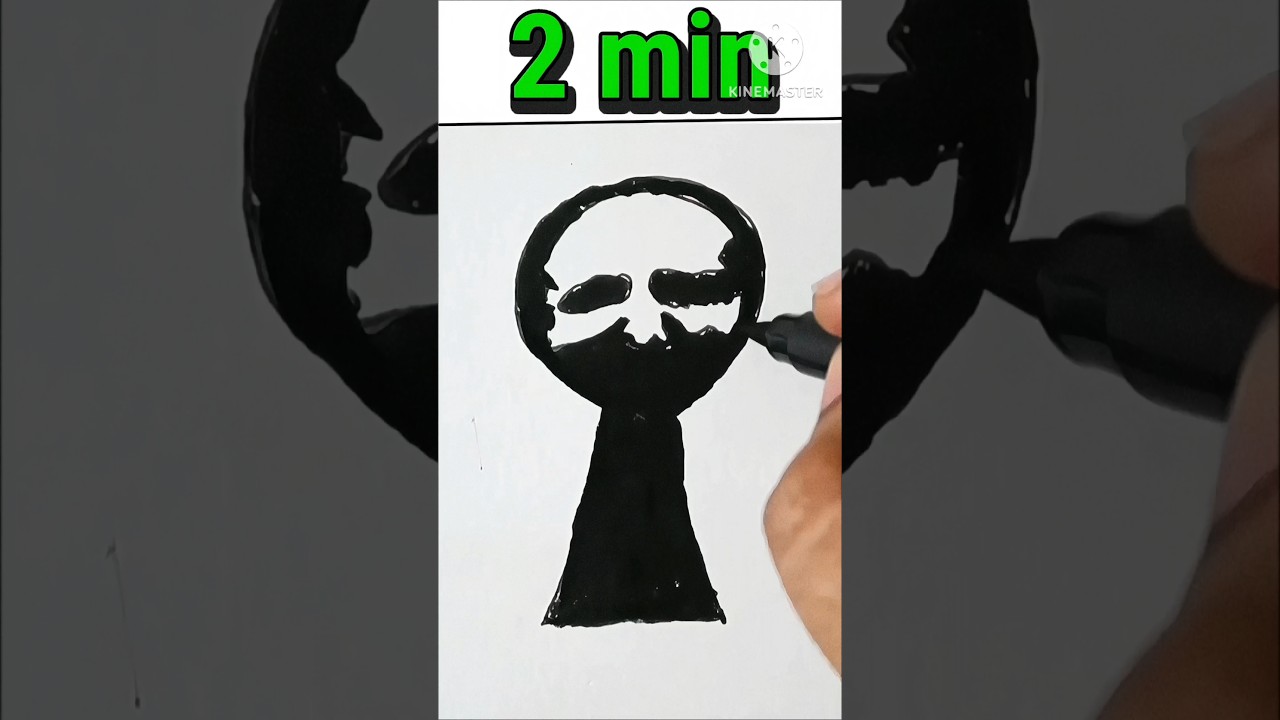 Drawing Incredibox Sprunki - Black (Horror) in 20 sec, 2 min, 20 min