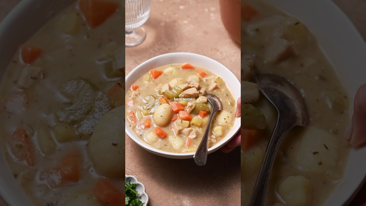 what to make when you need to use up your veggies 🥕 creamy vegan gnocchi soup