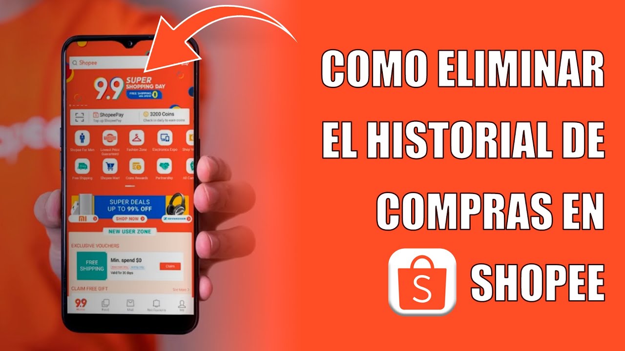 Como eliminar el historial de compras en Shopee