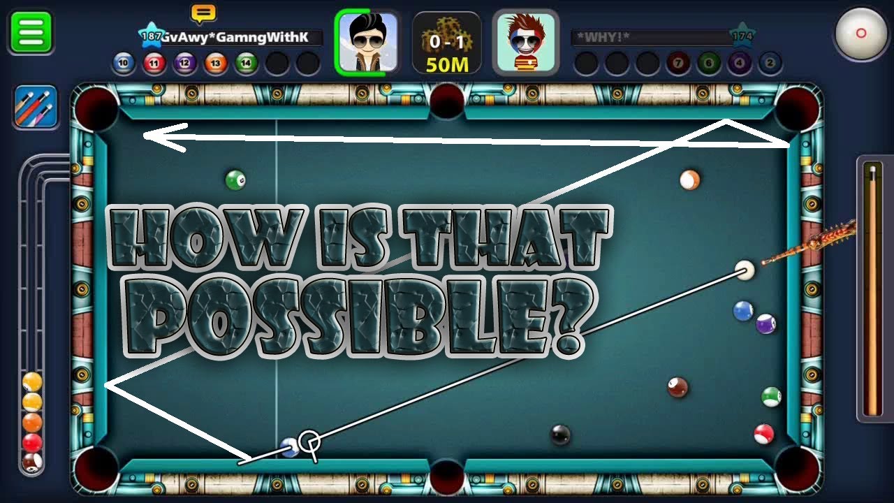 Luckiest Flukes Ever -  INDIRECT SHOTS / BANK SHOTS - RANDOM AWESOMENESS #13-GAMINGWITHK-8 BALL POOL