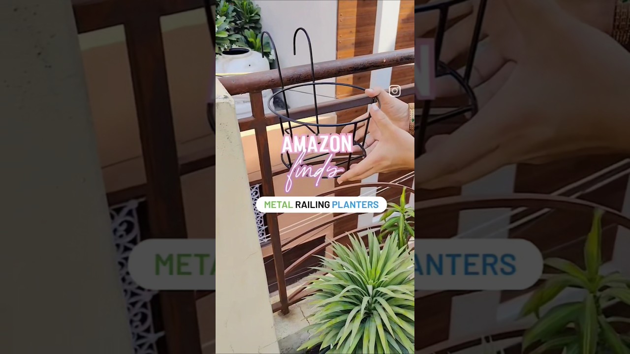 Metal railing planters for my balcony -Amazon finds #garden #gardening#balcony#trending #viralvideo