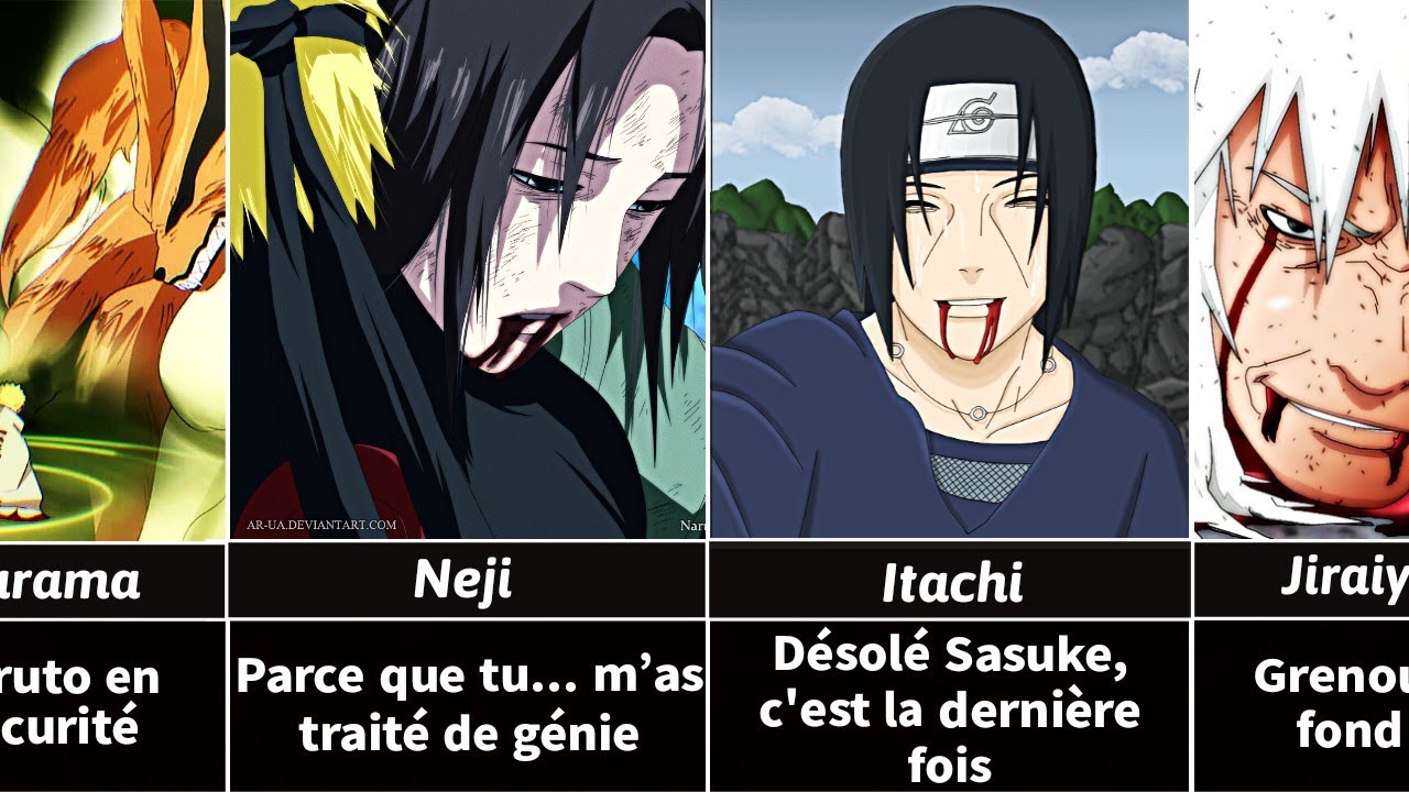 Les derniers mots des personnages de Naruto/Boruto
