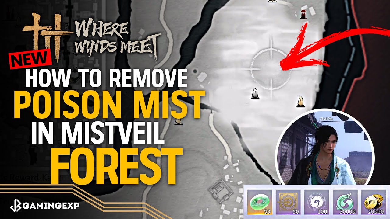 Obtain three Mistveil Forest Cures 1/3 - Kaifeng Mistveil Forest Guide #WhereWindsMeet #WWMCIES3