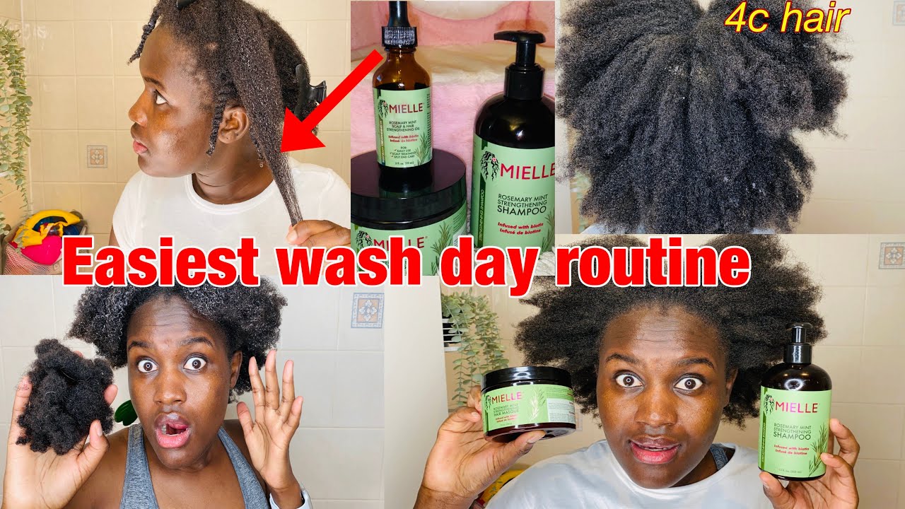✨WASHING VERY DIRTY HAIR WITH MIELLE ORGANICS,EXTREME HAIR GROWTH 😱 /4c hair ✨✨