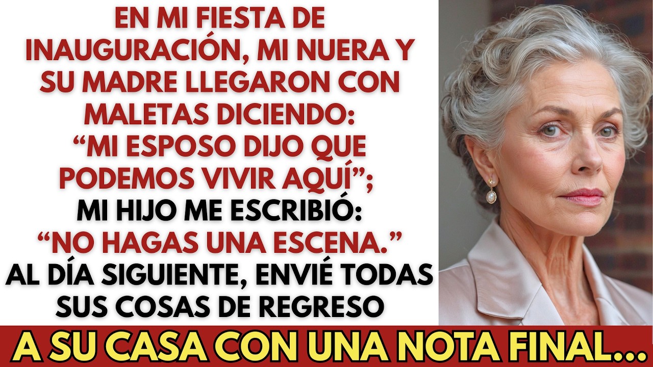 En mi fiesta de inauguración, mi nuera y su madre llegaron con maletas: “¡Mi esposo lo permitió!”