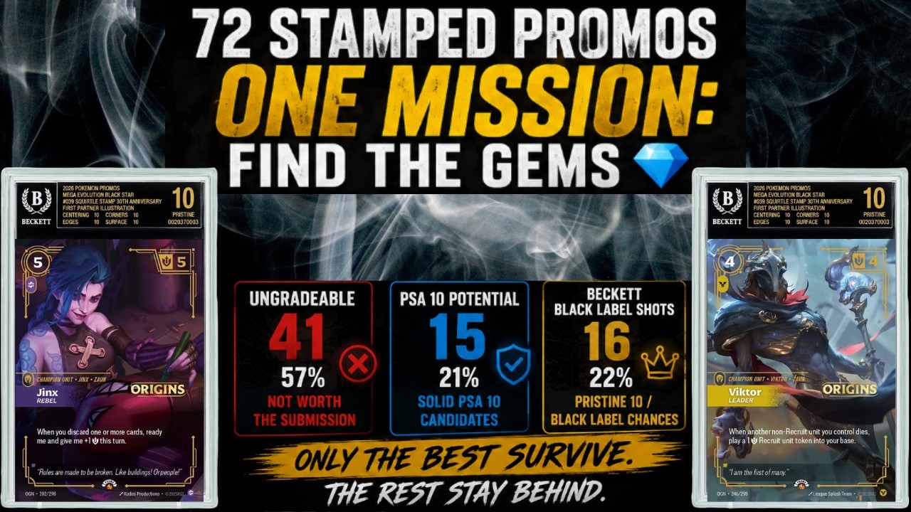 Pre-Grading 72 Riftbound Origins Pre-Rift Promo Cards to Find a Black Label
