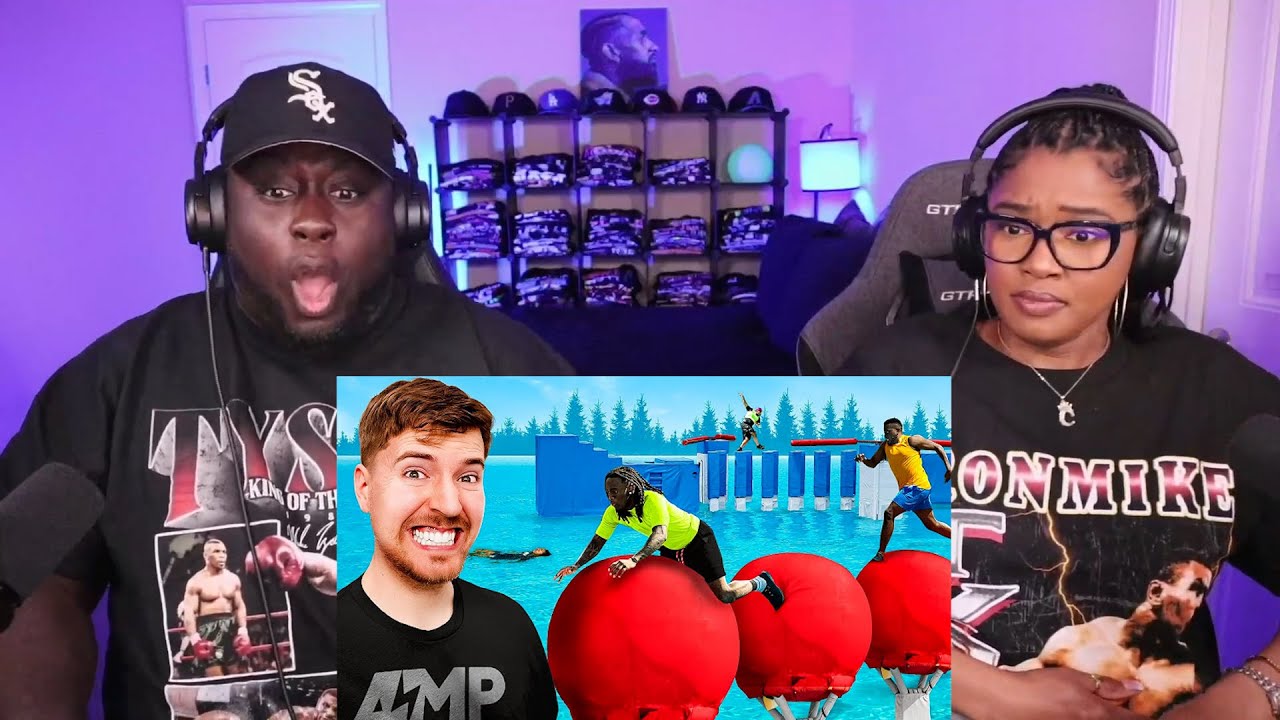 Kidd and Cee Reacts To AMP EXTREME WIPEOUT WITH MRBEAST