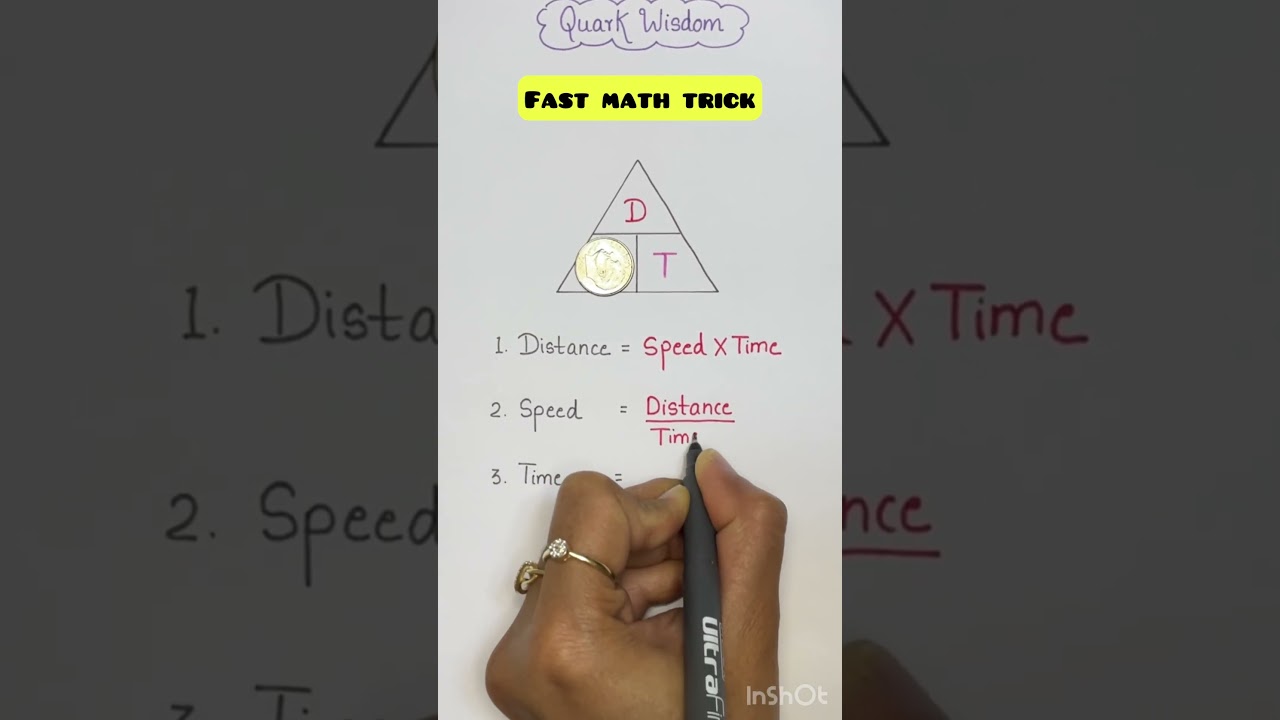 Speed distance and time formula trick | Math and Physics #shorts