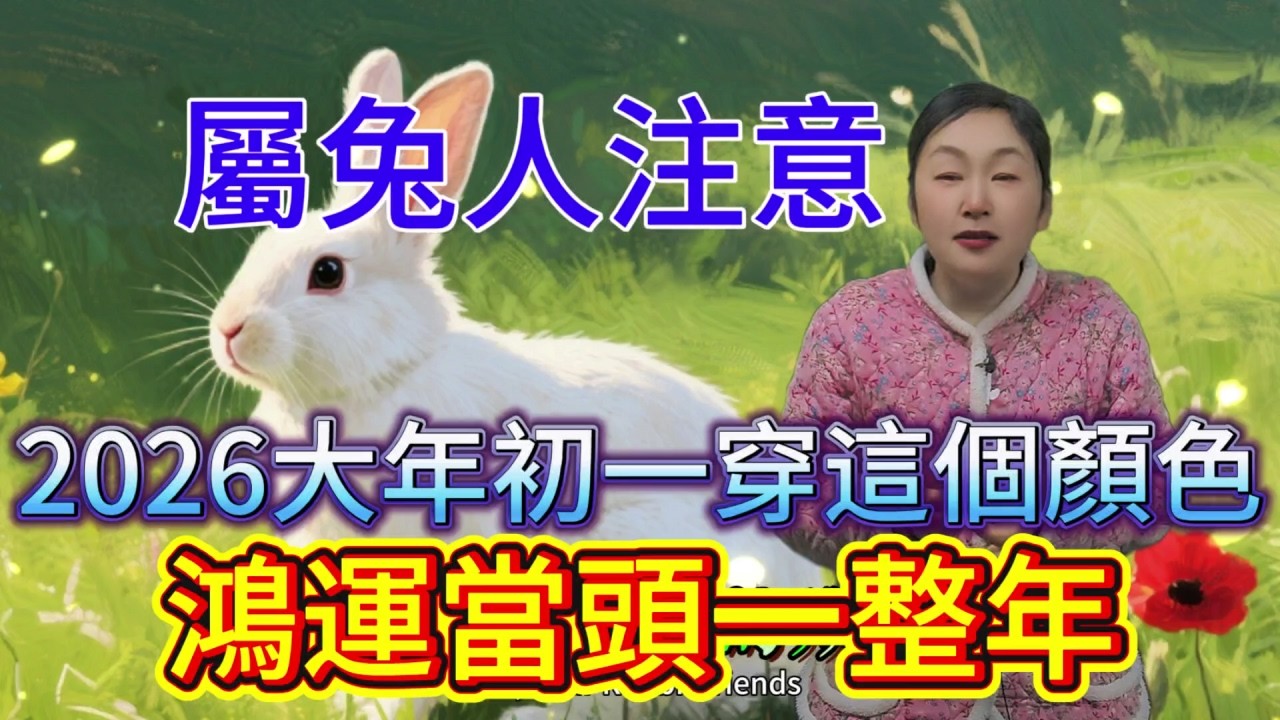 属兔人注意啦，2026 年大年初一 一定要穿這個顏色，鴻運當頭擋不住，好運主動找上門，大吉大利一整年，開啟輝煌運勢，千萬別錯過這神奇色彩！#運勢 #補財庫旺財氣 #財富 #生肖 #命理