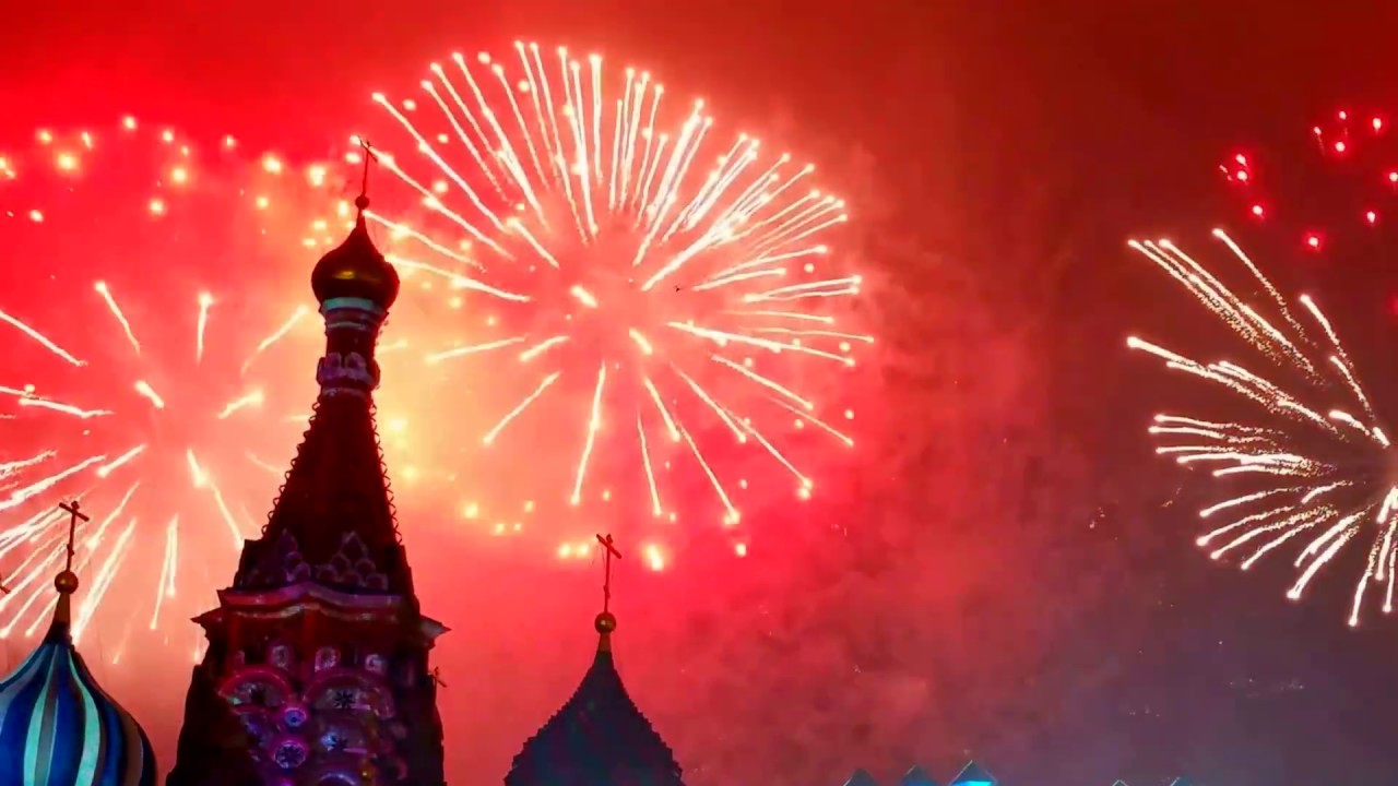 Салют на Красной площади Новый год 2017.