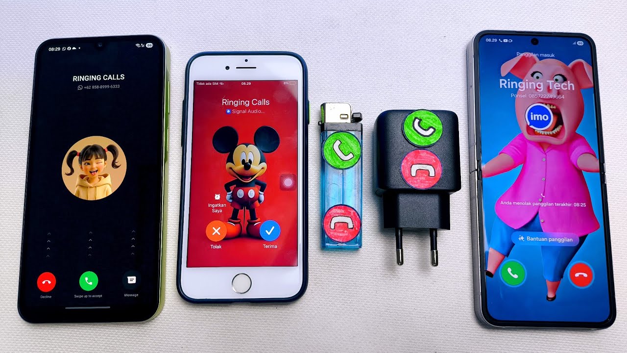 Galaxy a25 vs IPHONE 7 Signal vs Gas Lighter vs Charger Phone vs Galaxy flip pi6 incoming call