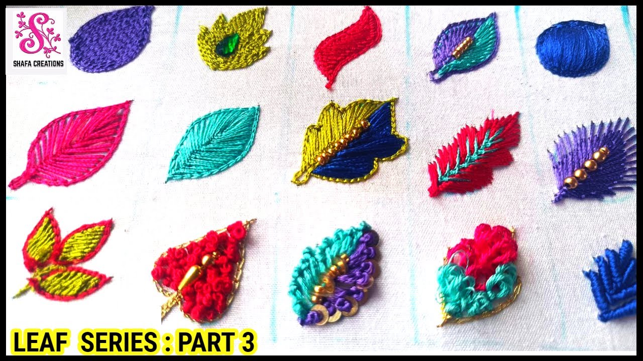 ஆரி Filling Stitch | 15 Different Type Leaf | Aari For Beginners | Easy  Leaf Stitch | Online class