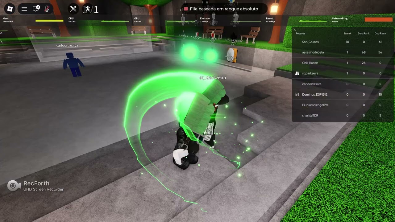 Duelos na ranked do strongest battlegrounds ( travei no meio da ultima partida e perdi )