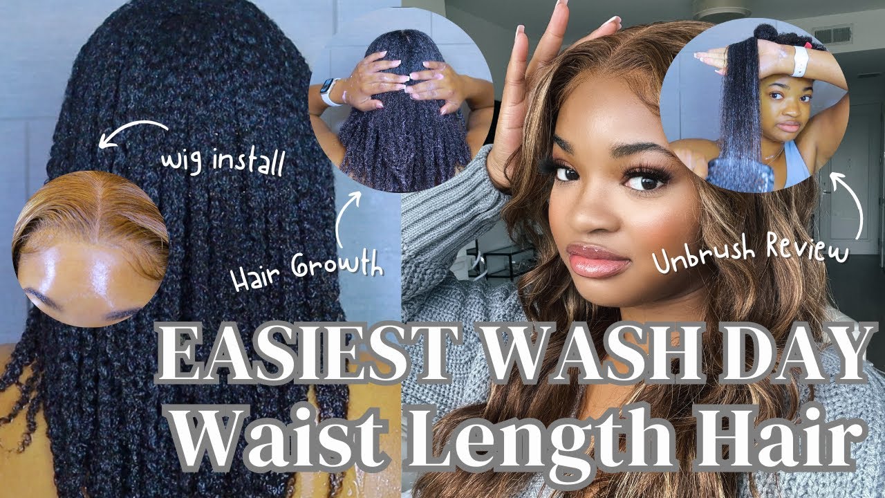 EASIEST WASH DAY OF 2023!!! | UNBRUSH REVIEW | WIG INSTALL | WAIST LENGTH HAIR | VLOGMAS DAY 4