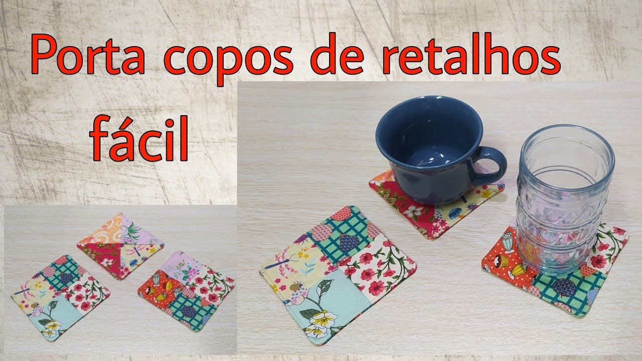 Porta Copos de Retalhos / 2 Modelos Fácil #costuracriativa