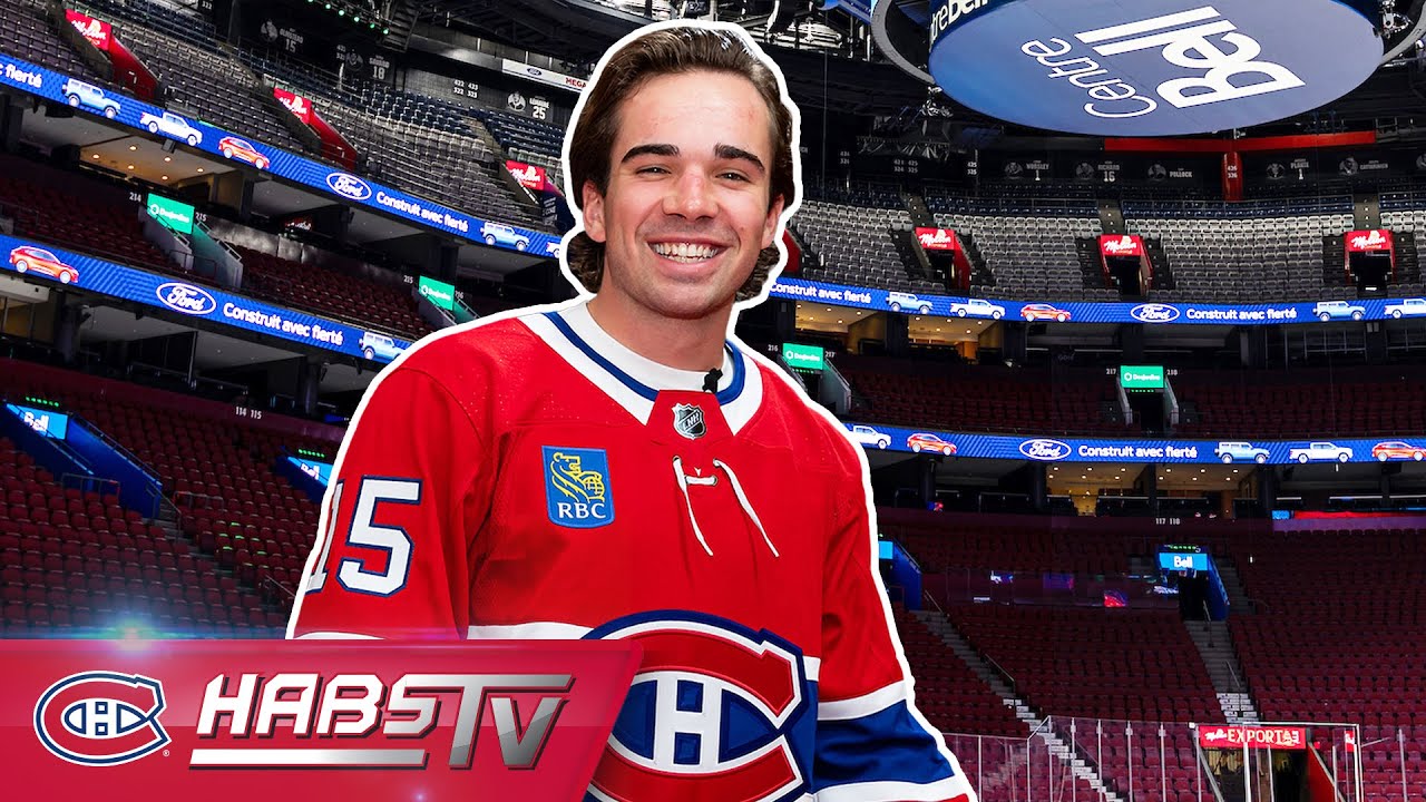 Alex Newhook's first day as a Hab
