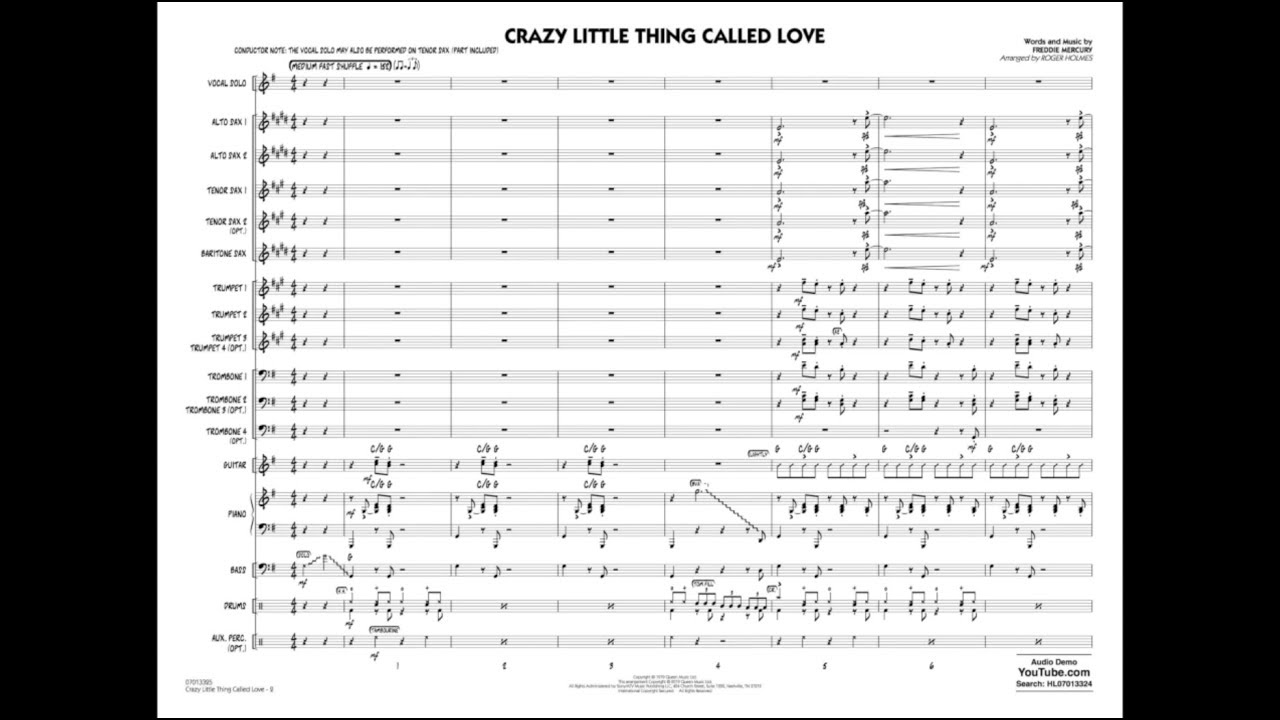 Crazy Little Thing Called Love by Freddie Mercury/arr. Roger Holmes