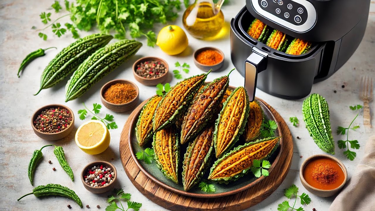 Bharwa karela recipe in Air fryer/New recipe/Air fryer easy recipe/catchlifewithGks