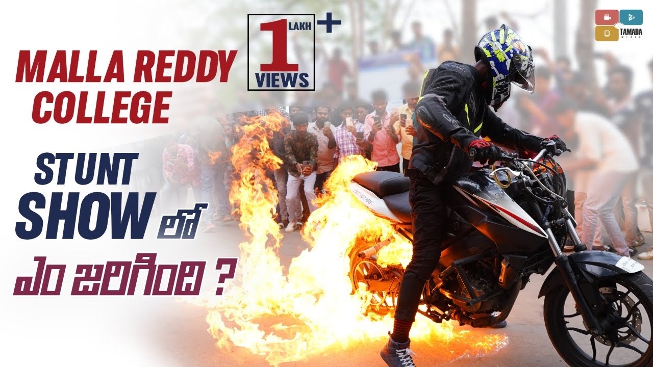 STUNT SHOW AT MALLA REDDY ENGINEERING COLLEGE HYDERABAD SASHIYADAVSTUNTS STUNT VLOG TAMADA MEDIA