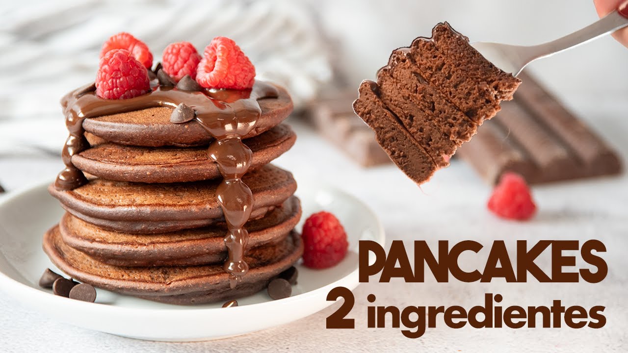 PANQUEQUES de CHOCOLATE con 2 Ingredientes 🥞🍫 | Hot Cakes Fáciles y Rápidos