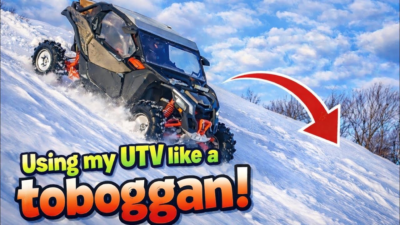 Using My UTV like a Toboggan