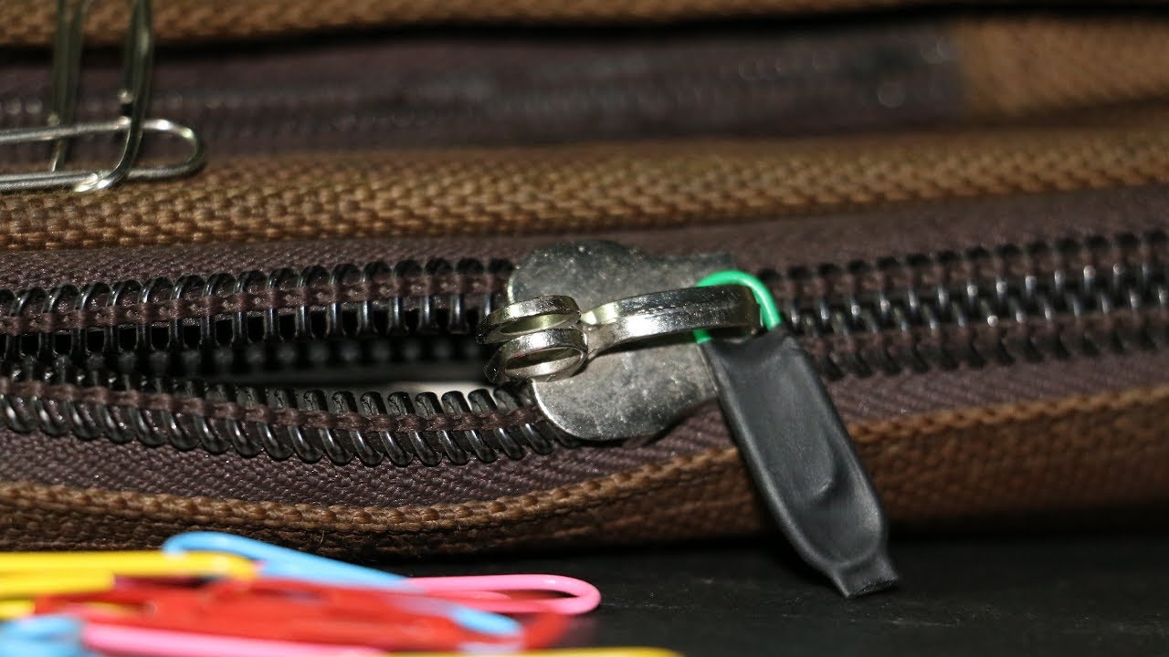How to Fix Broken Zipper On Bag | Paper Clip Hack.