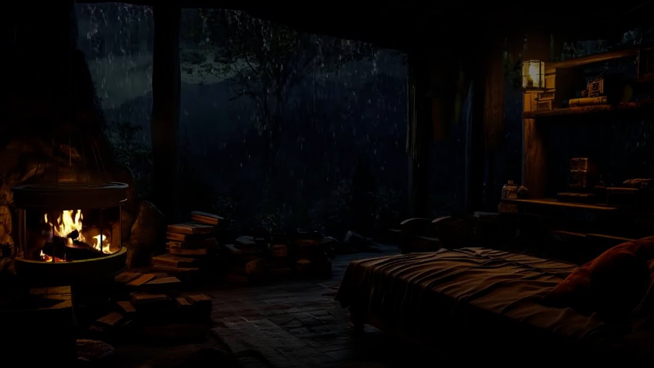 Rainy Night Camping Ambience 🌧️🔥 Relax with Cozy Campfire, Gentle Rain & Peaceful Night Views