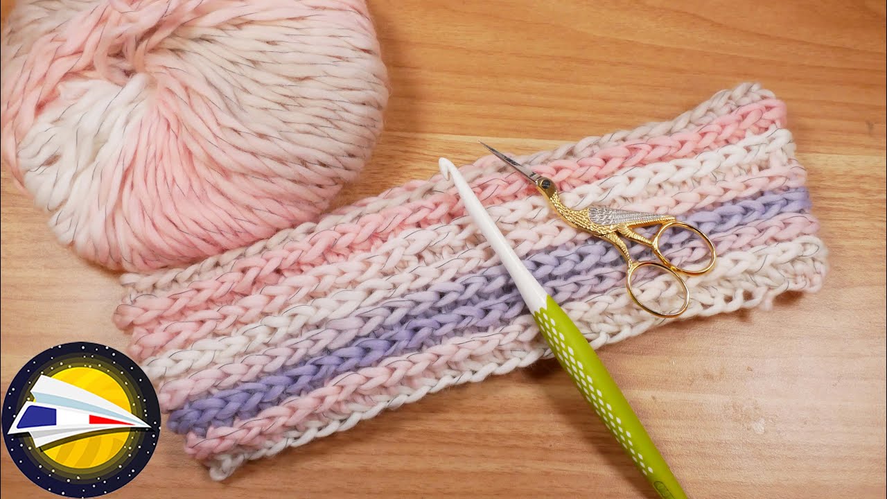 Crochet | Bandeau avec motif tricot&eacute; | Id&eacute;e pour l'hiver | Rapide et facile