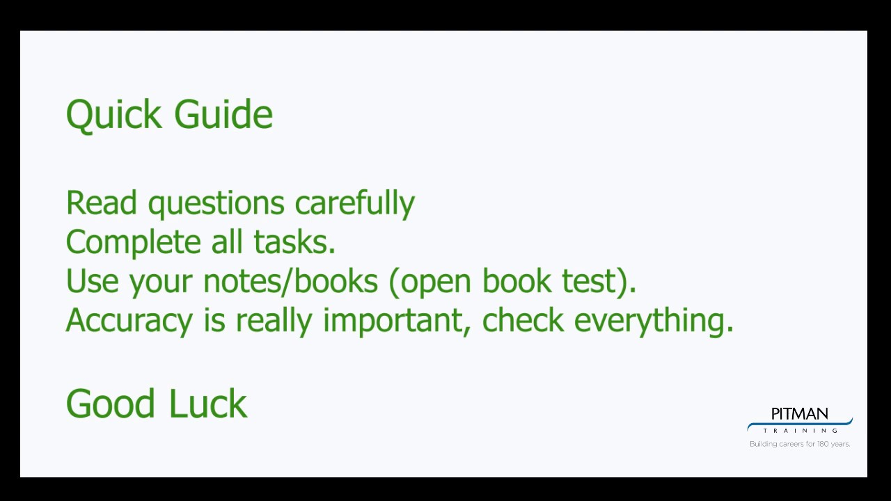 Pitman Training Word Revision