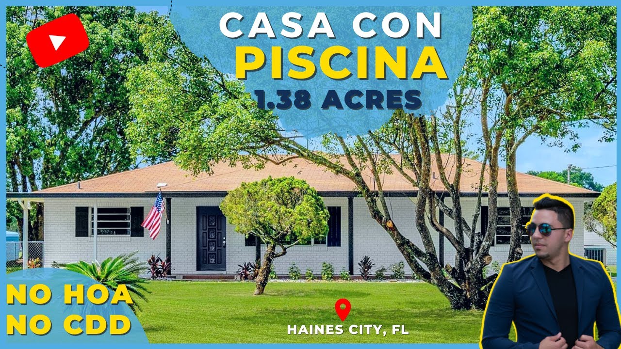 Se Vende Casa con 1.38 Acres, Piscina Privada y SIN HOA Y SIN CDD!!! 🤯En Haines City, Florida!