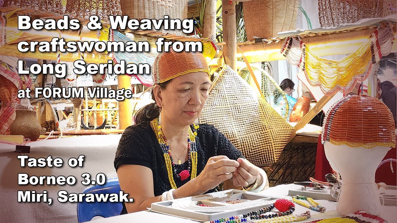 Beads and weaving craftswoman from Long Seridan at Taste of Borneo 3.0 a in Miri, Sarawak.