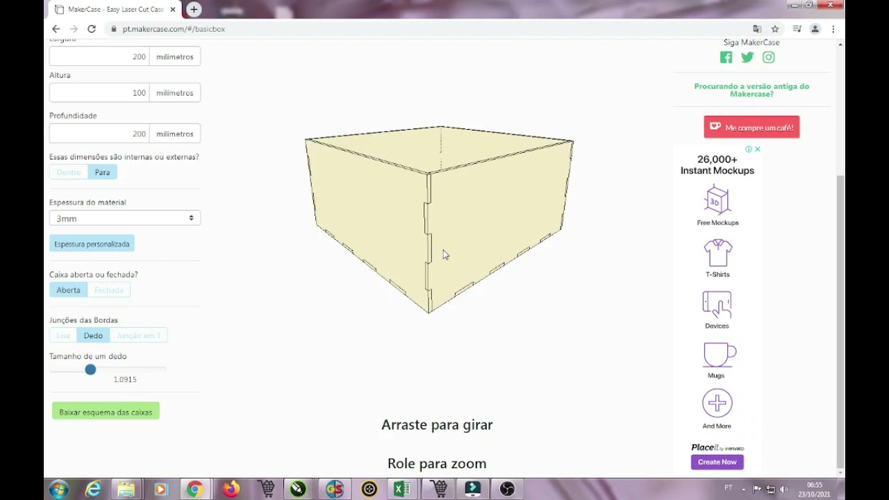 como desenhar caixa de mdf cortada a laser