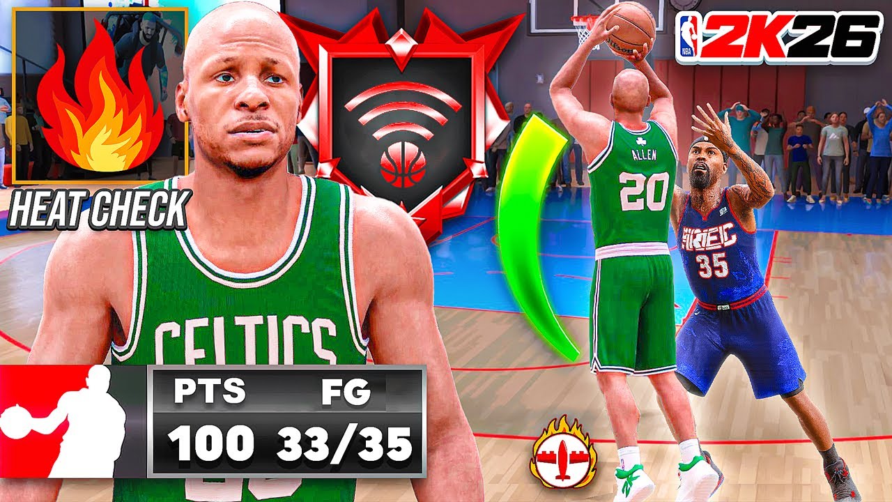 RAY ALLEN + LEGEND LIMITLESS RANGE & HEAT CHECK is OVERPOWERED in RANDOM REC (NBA 2K26)