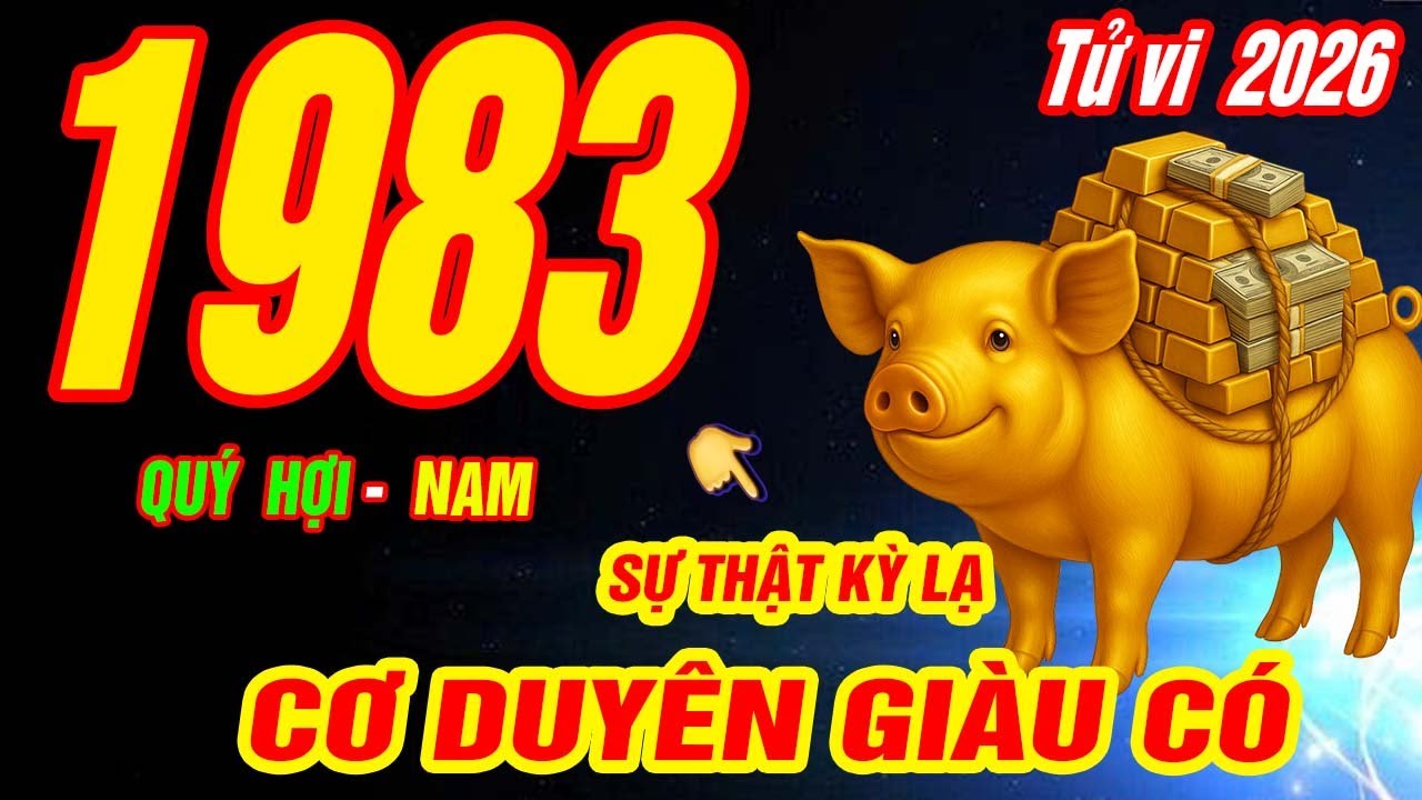 Tử Vi tuổi QUÝ HỢI 1983 Nam mạng năm 2026 CƠ DUYÊN TRỜI ĐỊNH PHÚC LỚN LẮM CỰC GIÀU CÓ- Tử vi 2026