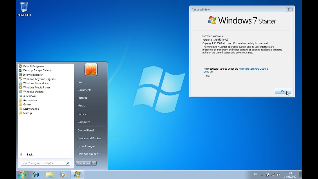 Windows 7 Starter Install on Dell Mini 10