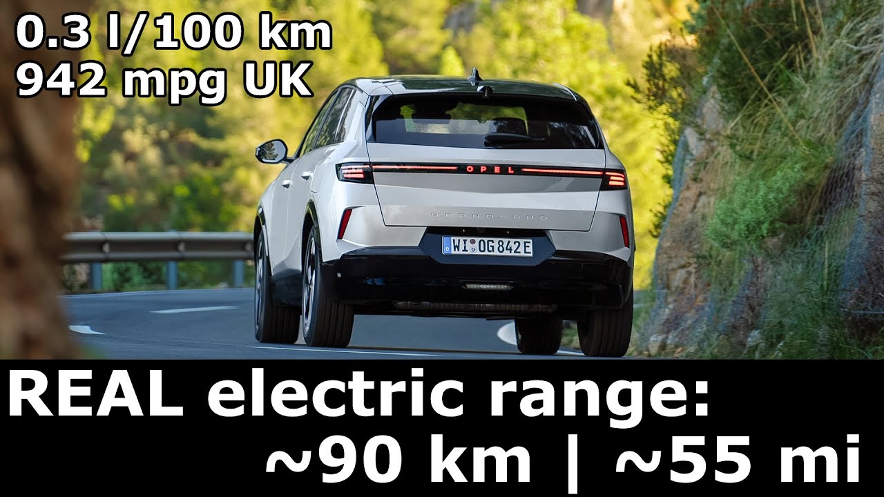 Opel Grandland Plug-In Hybrid electric range: city, highway real-life mpkWh kWh/100 km PHEV 2025