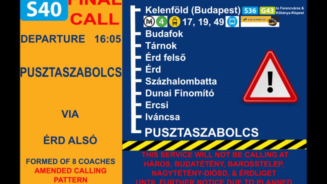 Szalóczy Pál announcements in Budapest Déli/MÁV Start utastájékoztatás