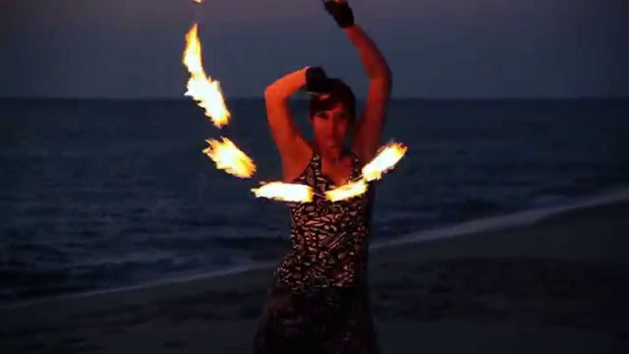 Sunset Firefans Eventails de feu - Stéphanie