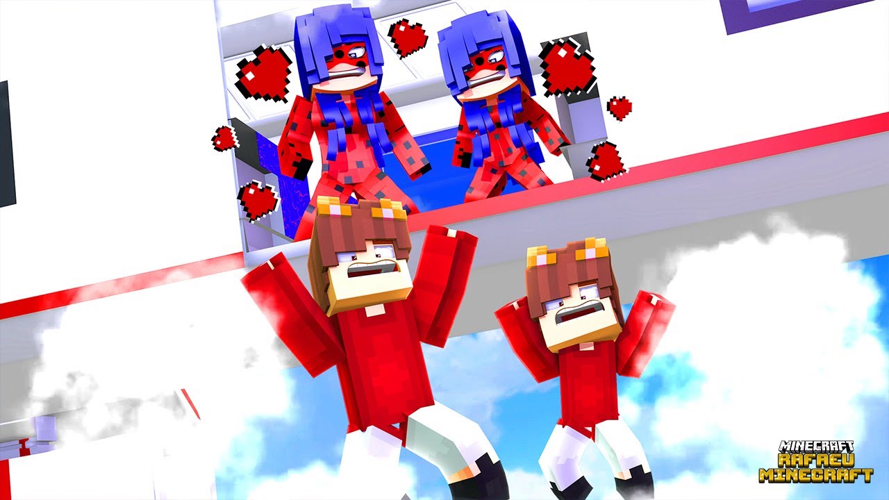 O RAFAEU e SEU Irmãozinho PULARAM do AVIÃO para FUGIR das LADYBUG MIRACULOUS no Minecraft