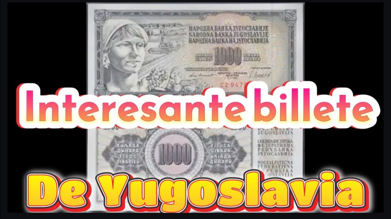 Interesante Billete de 1000 dinares de Yugoslavia!