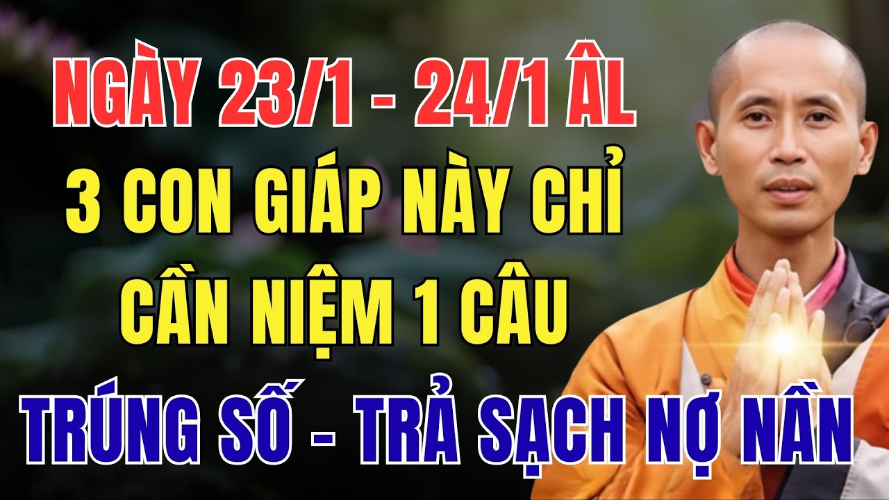 NGÀY 23/1 – 24/1 ÂM LỊCH, 3 CON GIÁP NÀY CHỈ CẦN NIỆM 1 CÂU, TRÚNG SỐ – TRẢ SẠCH NỢ NẦN