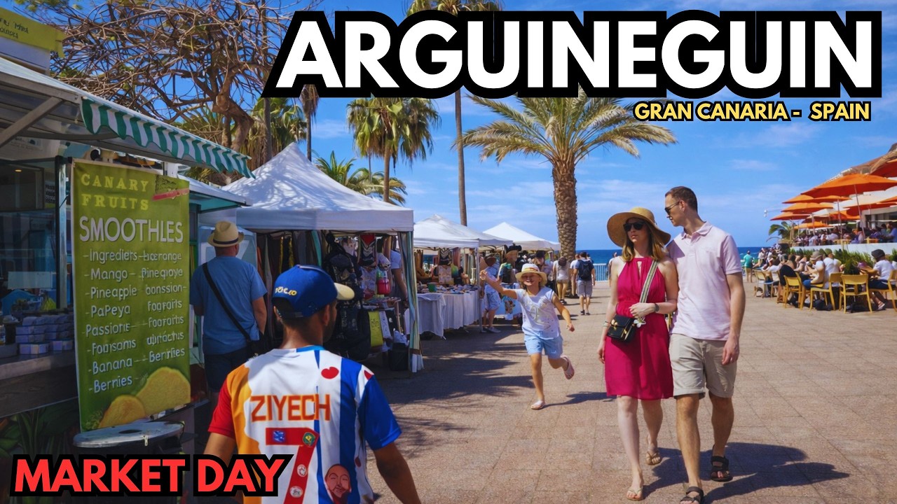 Arguineguín Market Day – Tourists, Food & Street Life🌴Gran Canaria 