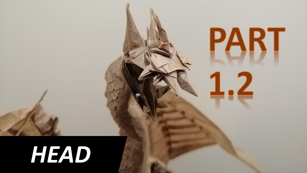 Origami Zoanoid Dragon V2 Tutorial - Part 1.1 Head (Collapsing) | by Shuki Kato