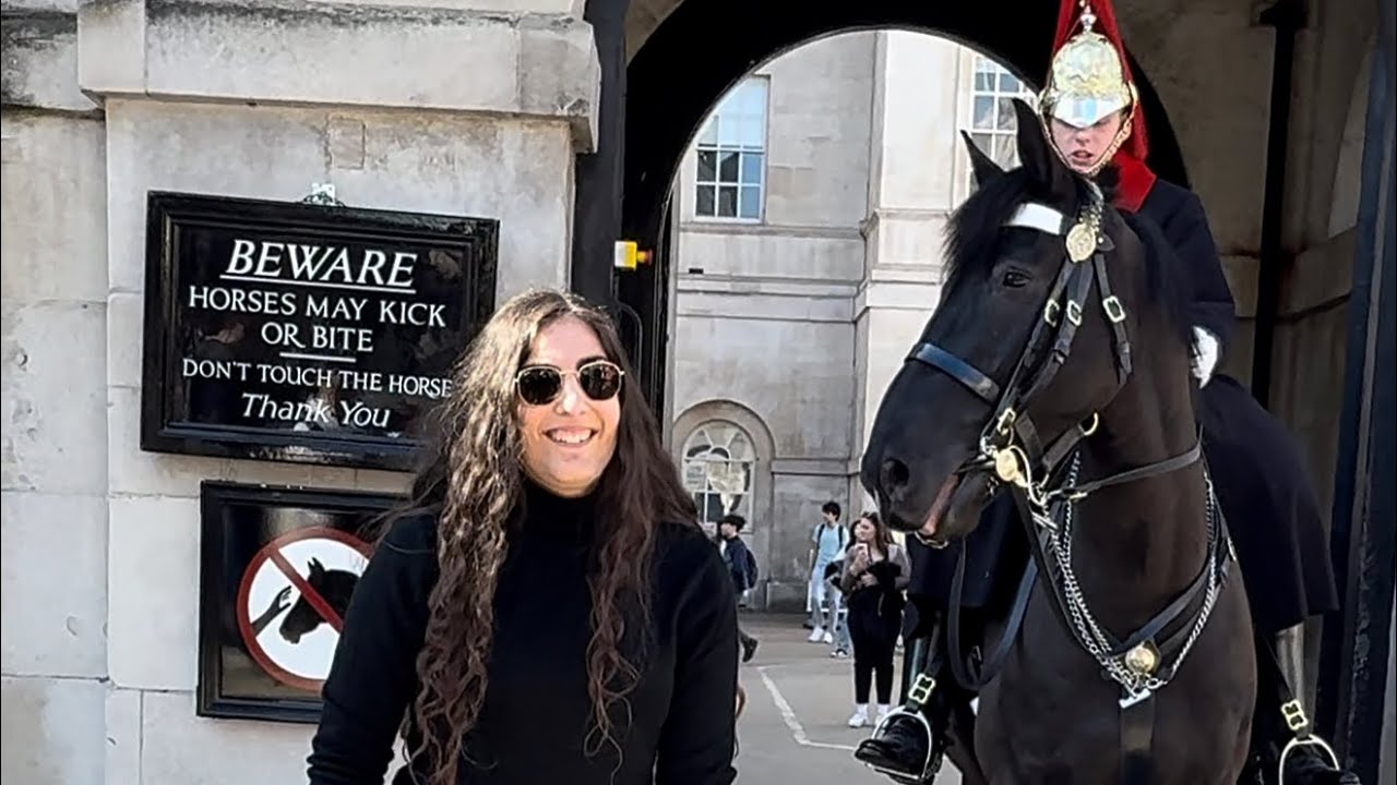 This is not a photo prop 🚫🐎Horse Guard reprimands tourists for stepping into the box.